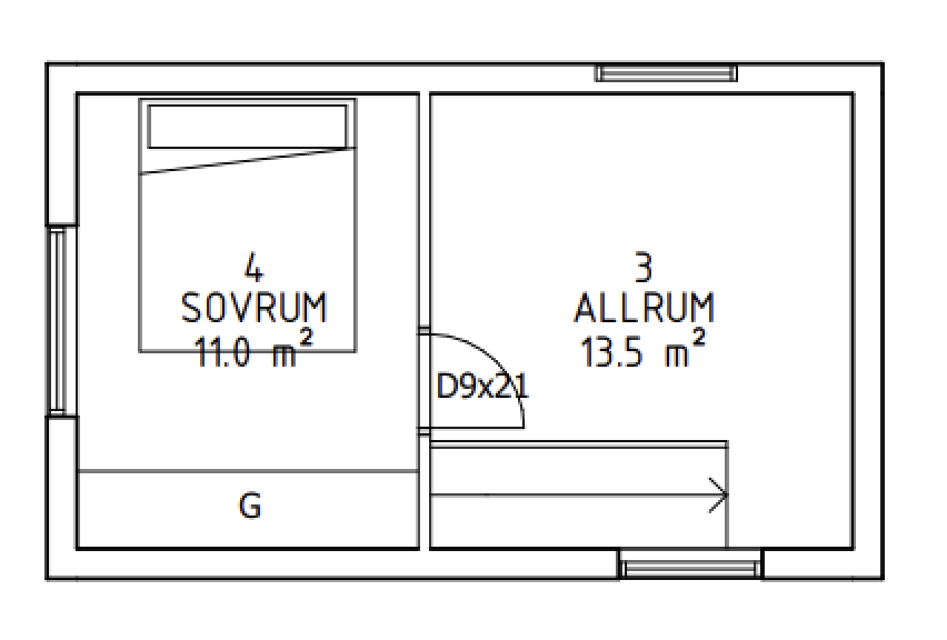 Planlösning från Månbacken 1E, Kommande i Insjön, Nacka