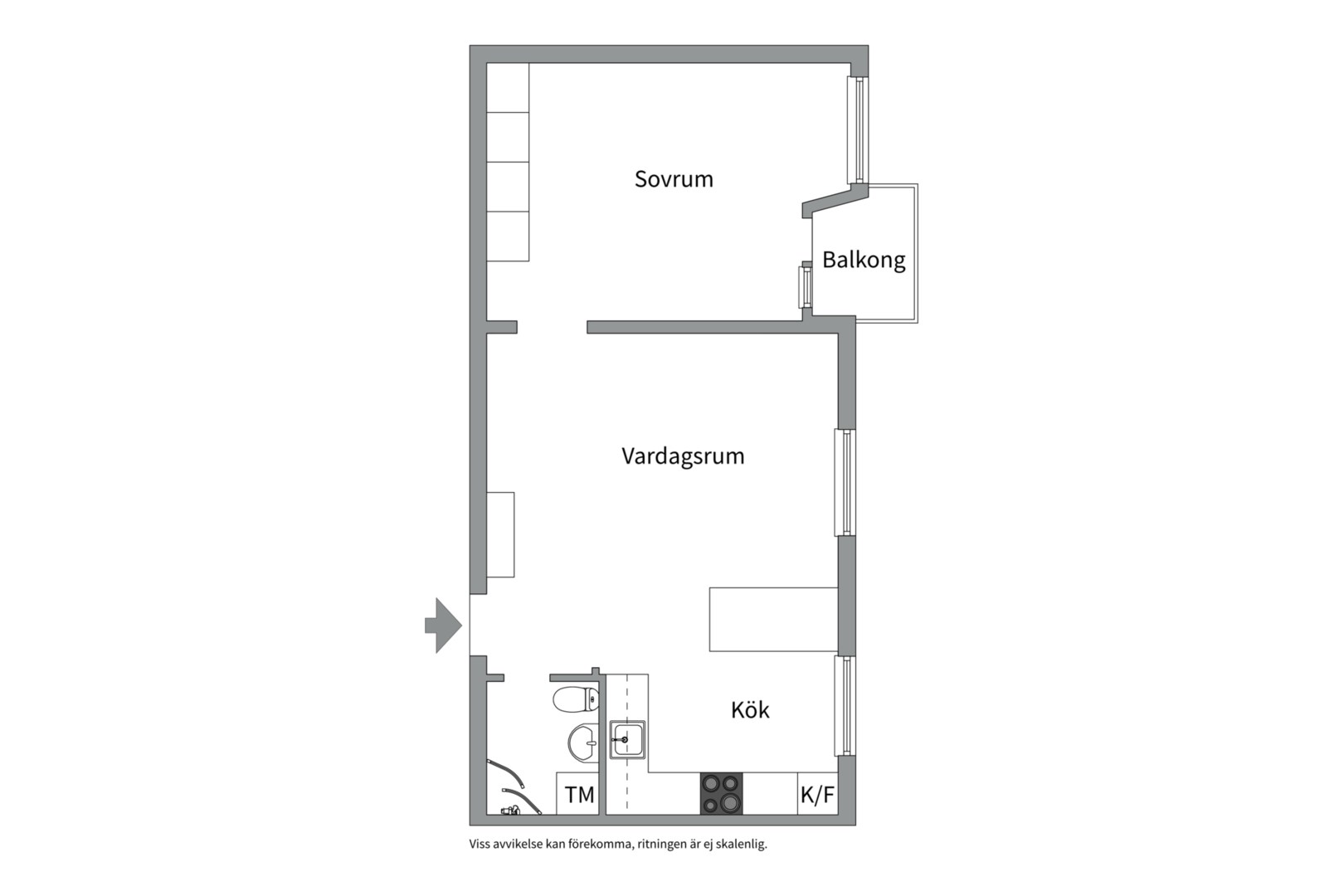 Planlösning från Luthagsesplanaden 11, Såld i Främre Luthagen, Uppsala