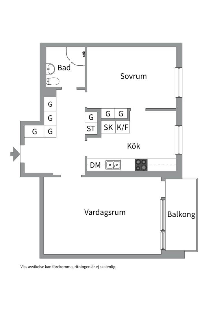 Planlösning från Väpnargatan 17B, Kommande i Tunabackar, Uppsala