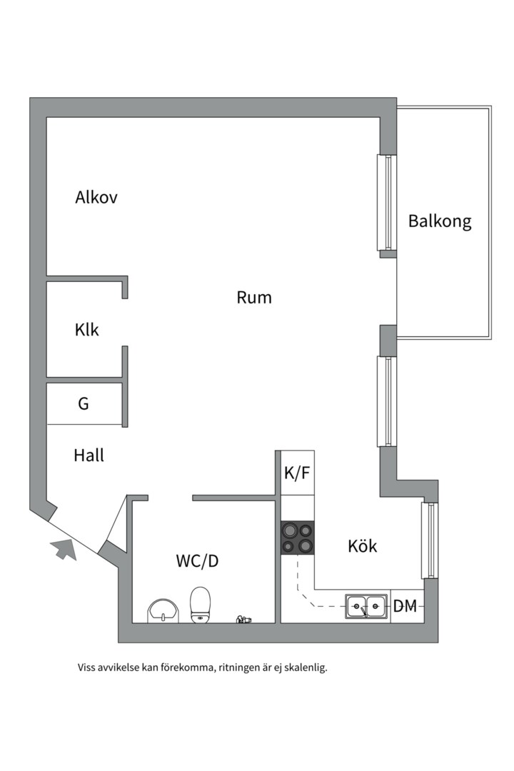 Planlösning från Muningatan 4, Såld i Kungsängen, Uppsala