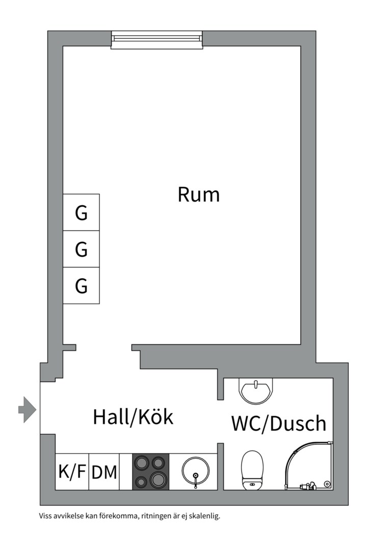 Planlösning från Munkgatan 5B, Såld i Centrum, Uppsala