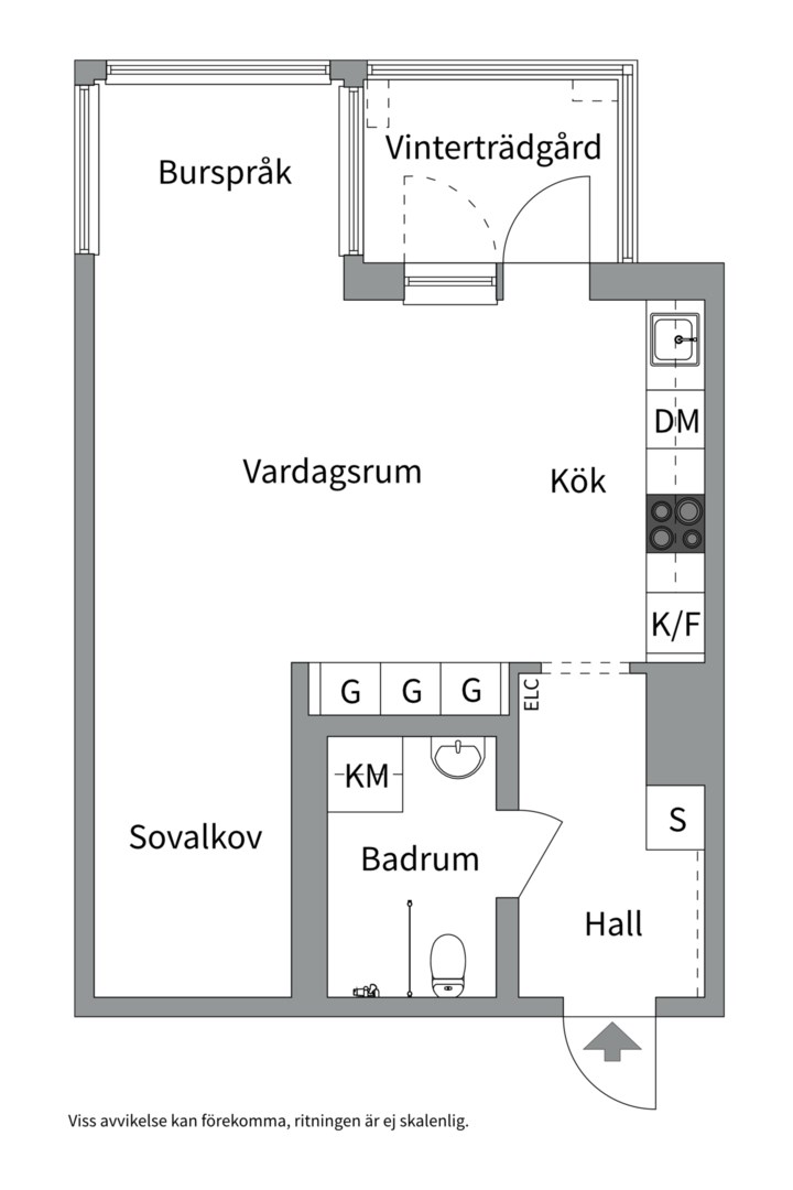 Planlösning från Tollareslingan 5, Till salu i Tollare, Nacka