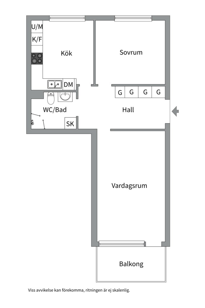 Planlösning från Kummingatan 37C, Till salu i Årsta, Uppsala