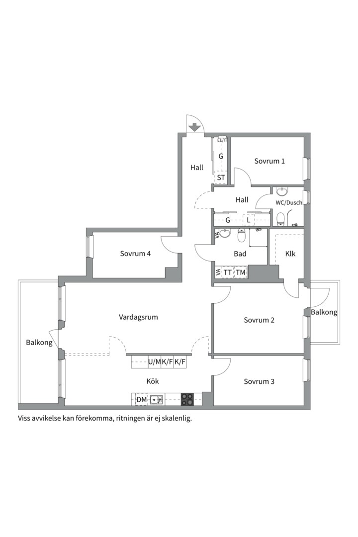 Planlösning från Torngatan 1, Såld i Kapellgärdet, Uppsala