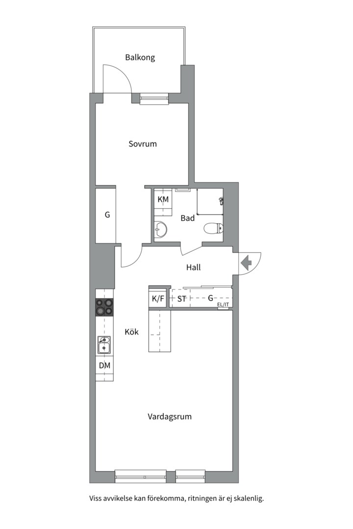 Planlösning från Kungsgatan 66B, Kommande i Kungsängen, Uppsala