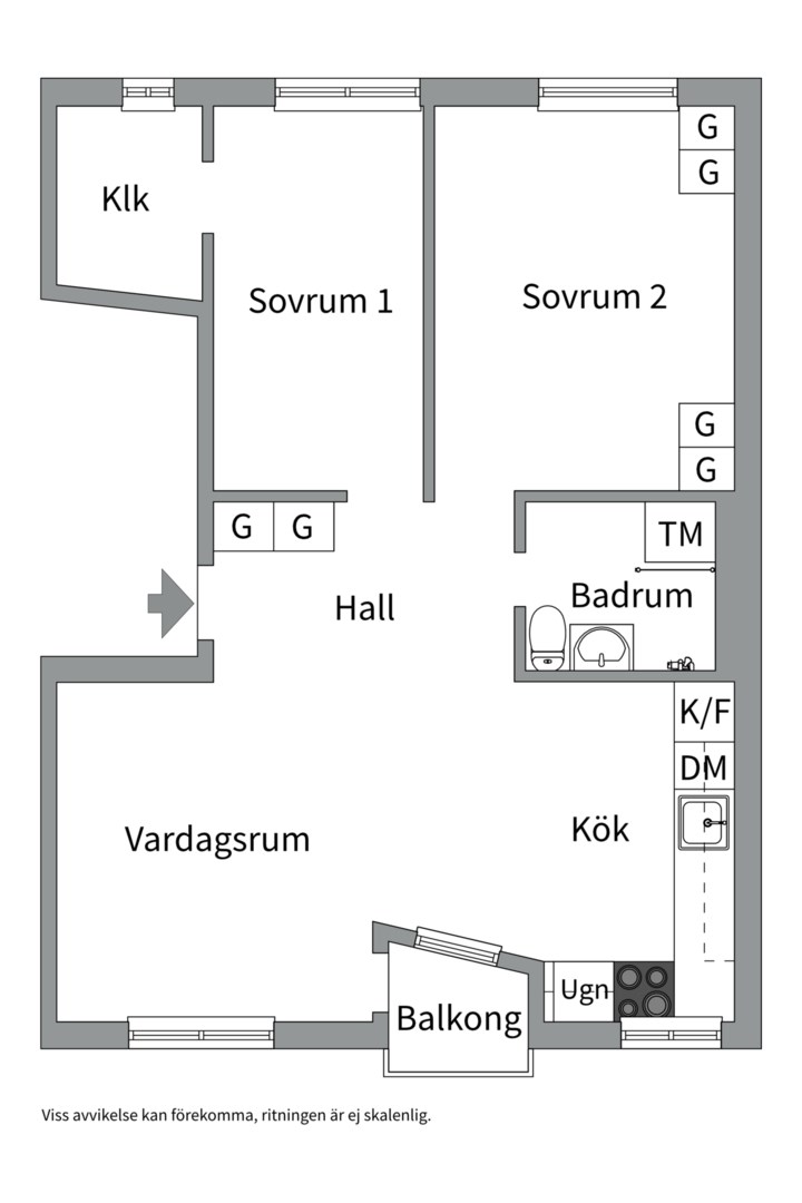 Planlösning från Sickla Strand 17, Såld i Sickla, Nacka