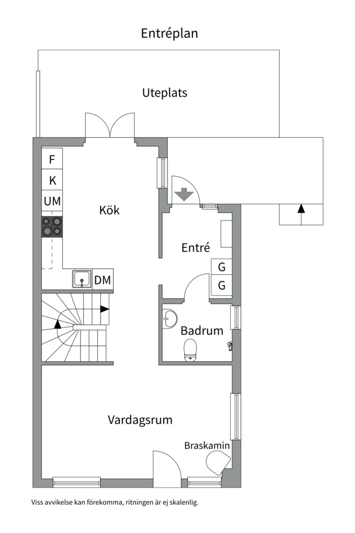 Planlösning från Viltstigen 12, Såld i Boo Gård, Nacka