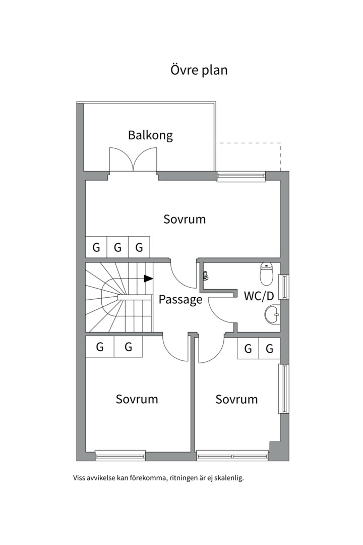 Planlösning från Viltstigen 12, Såld i Boo Gård, Nacka