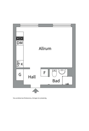 Planlösning från Sturegatan 4B, Såld i Främre Luthagen, Uppsala