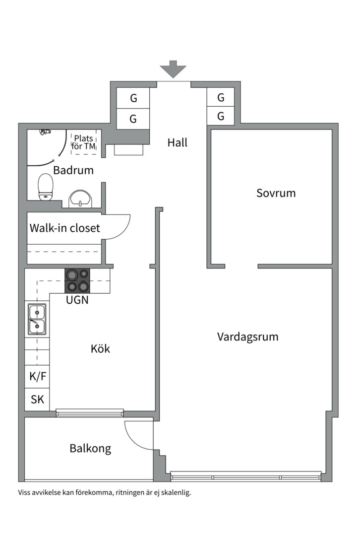 Planlösning från Atlasvägen 25, Såld i Sickla, Nacka