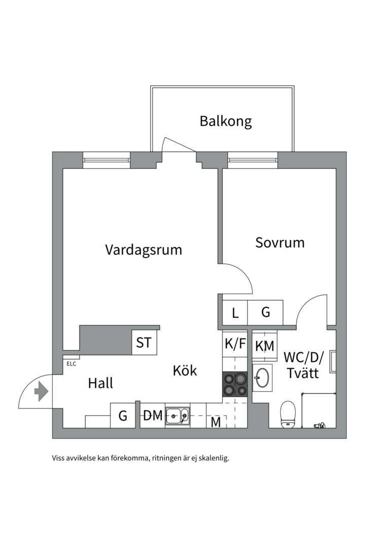Planlösning från Kvarnholmsvägen 100, Kommande i Kvarnholmen, Nacka