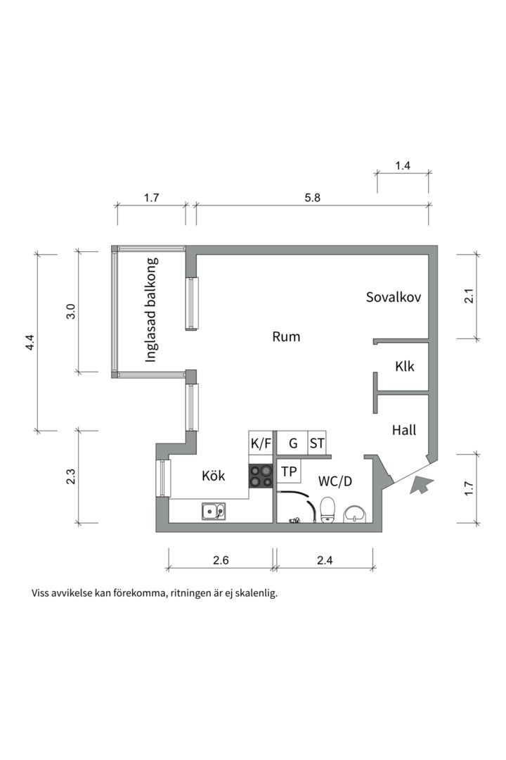 Planlösning från Islandsgatan 10, Såld i Kungsängen, Uppsala
