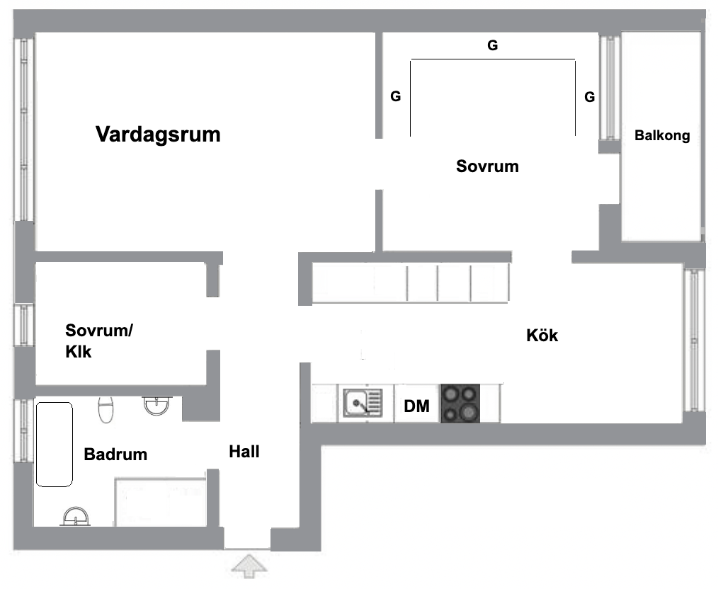 Planlösning från Henriksdalsringen 21, Till salu i Henriksdalsberget, Nacka