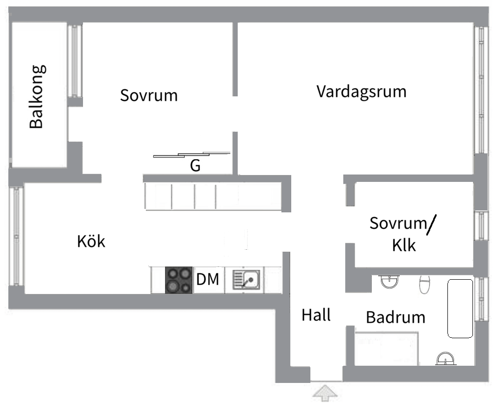 Planlösning från Henriksdalsringen 21, Till salu i Henriksdalsberget, Nacka