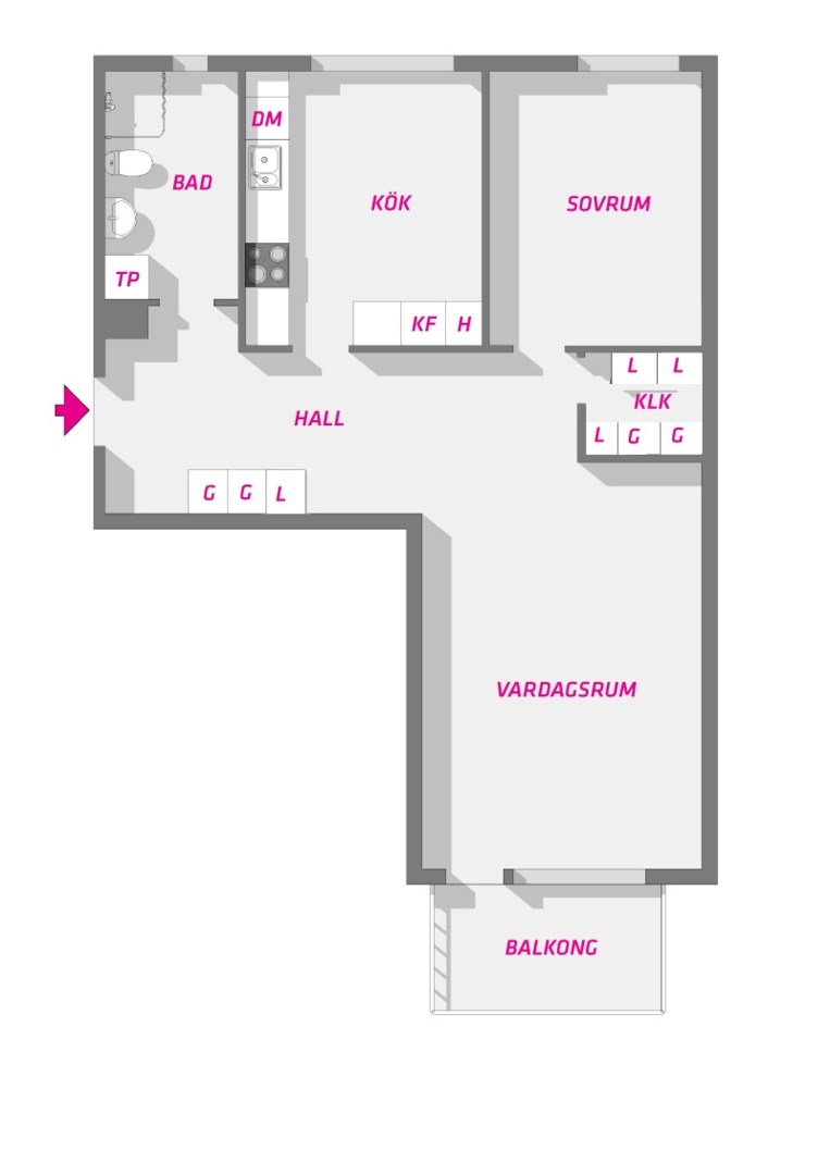 Planlösning från Kungsängsgatan 57A, Såld i Kungsängen, Uppsala