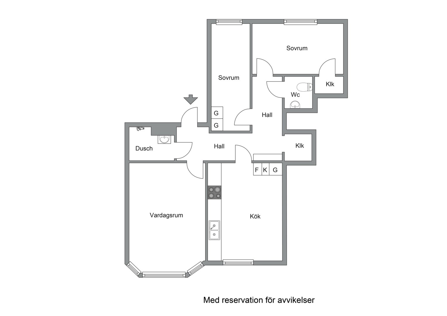 Planlösning från Heleneborgsgatan 11C 2tr, Såld i Södermalm - Högalid, Stockholm