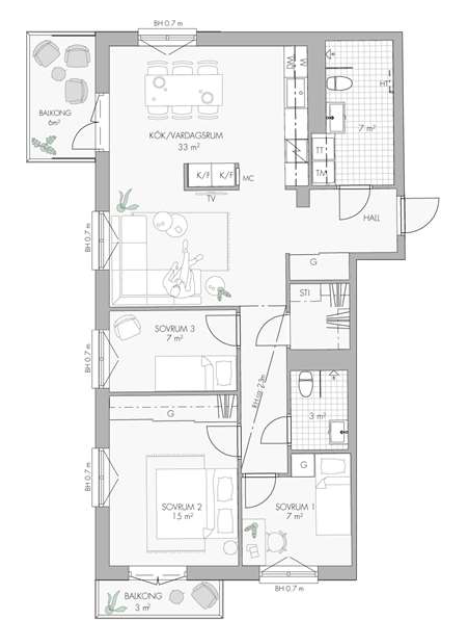 Bostadsbild från Ålstastråket 12 A, Till salu i Barkabystaden, Järfälla
