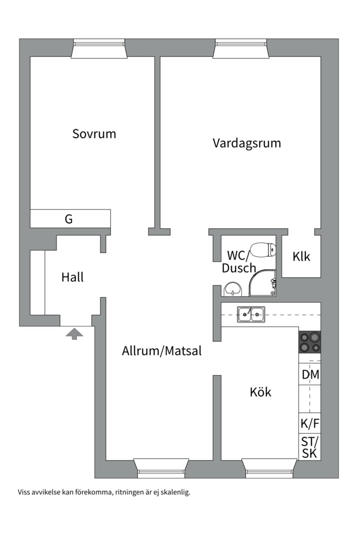Planlösning från Salagatan 42A, Kommande i Fålhagen, Uppsala