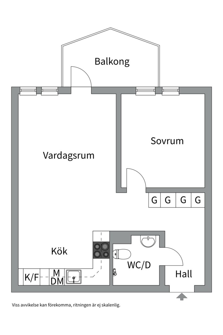 Planlösning från Djäknegatan 25B, Till salu i Kapellgärdet, Uppsala