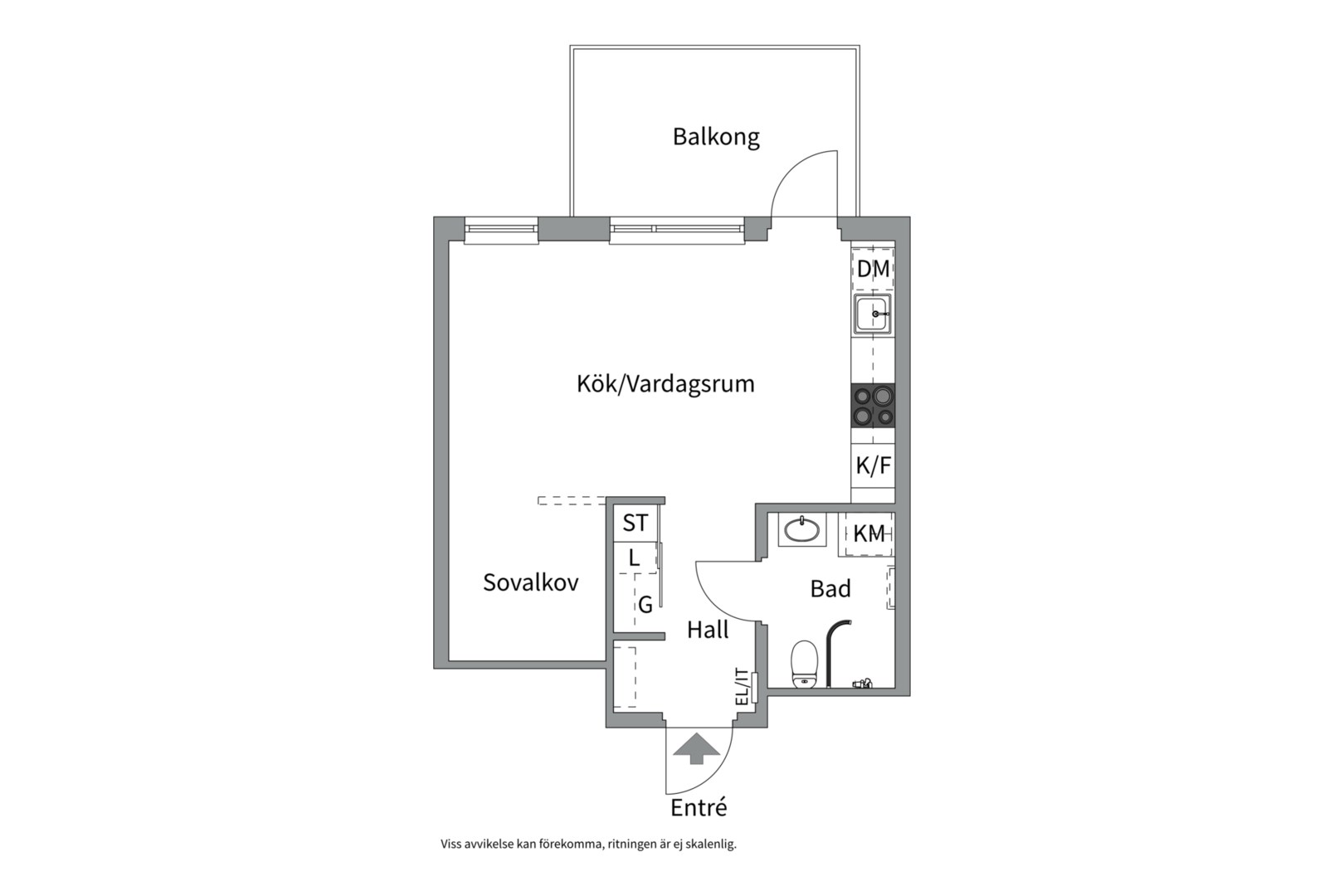 Planlösning från Ljusbärargatan 7, Till salu i Kapellgärdet, Uppsala