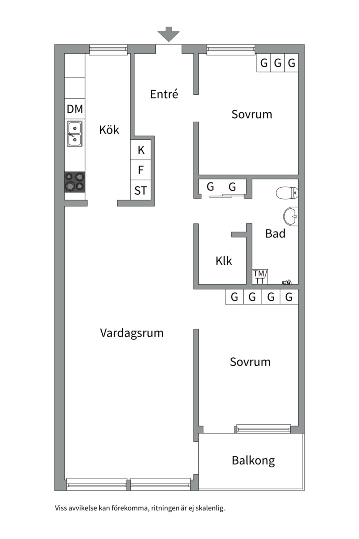 Planlösning från Vretgränd 14A, Såld i Centrum, Uppsala
