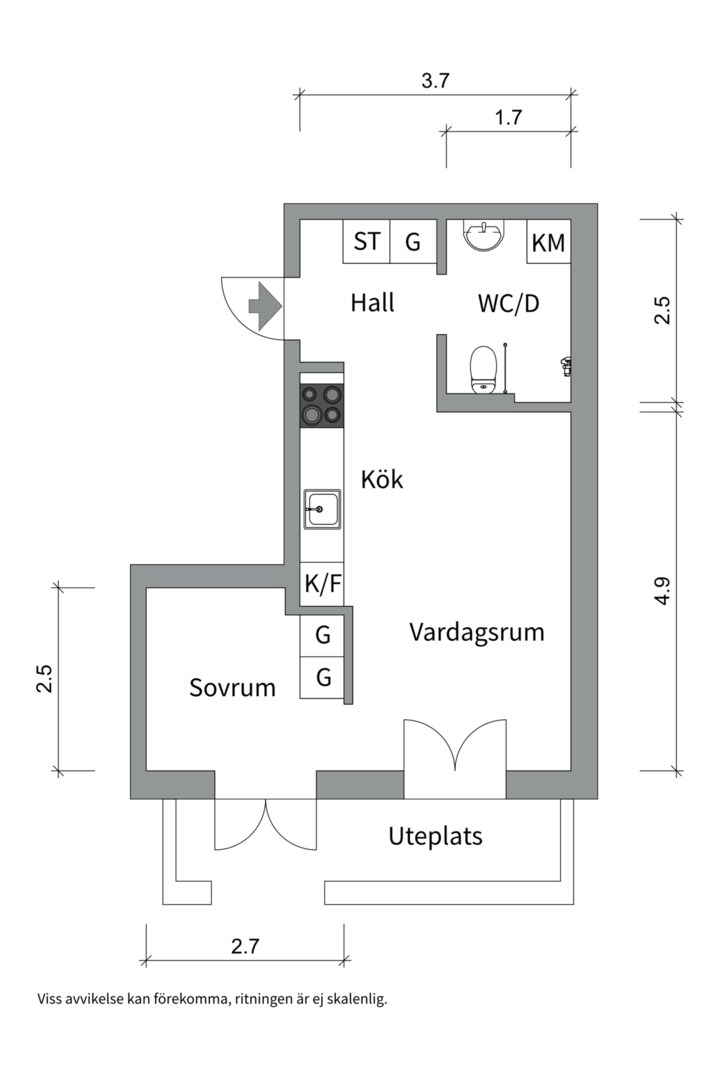 Planlösning från Torgny Segerstedts allé 93B, Kommande i Rosendal, Uppsala