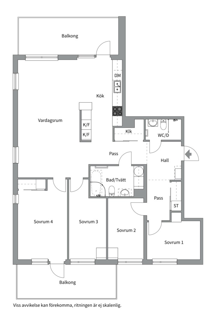Planlösning från Portalgatan 90, Kommande i Kapellgärdet, Uppsala