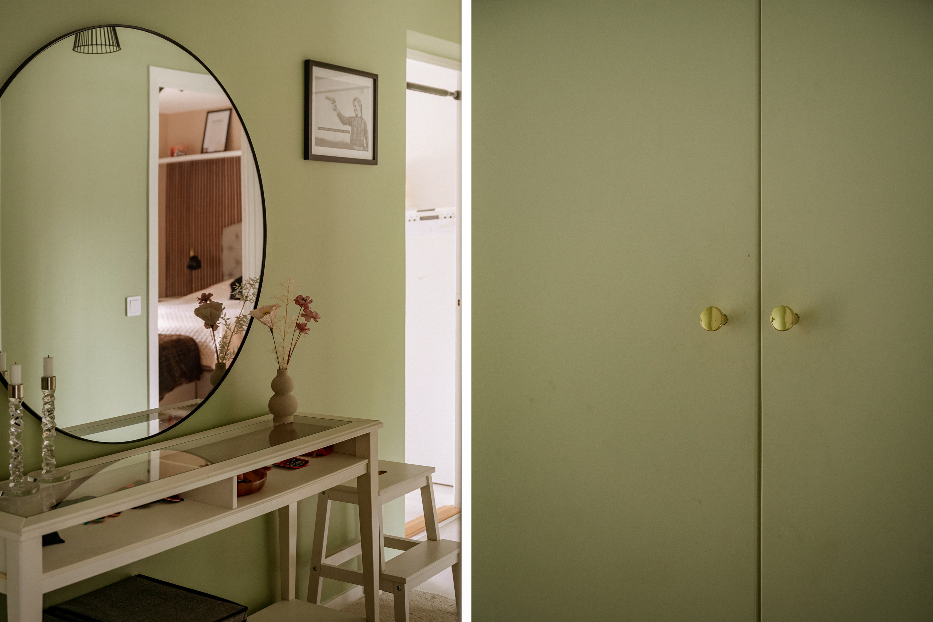 Möblerbar hall med platsbyggd förvaring.