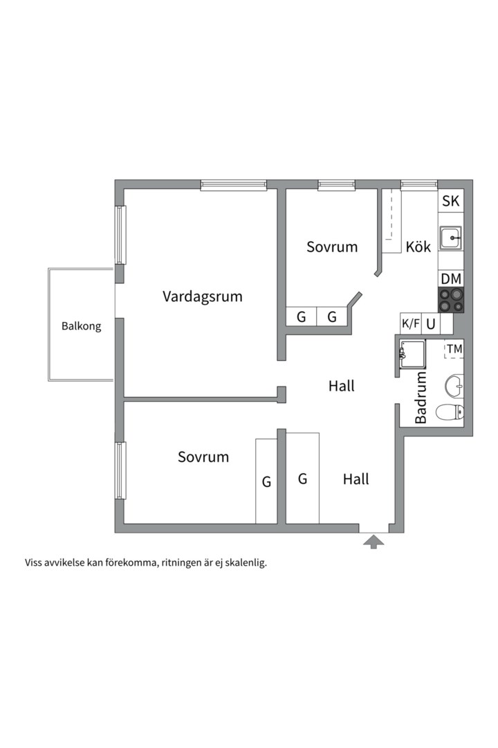 Planlösning från Setterwalls Väg 4, Såld i Finntorp, Nacka