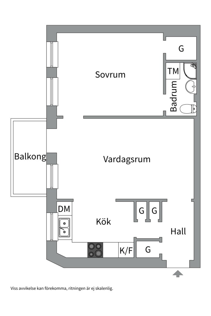Planlösning från Hantverkargatan 79, Såld i Kungsholmen, Stockholm