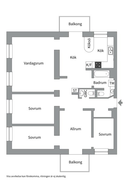 Planlösning från Bergsgatan 27 A, 1 tr ö.g., Såld i Kungsholmen, Stockholm