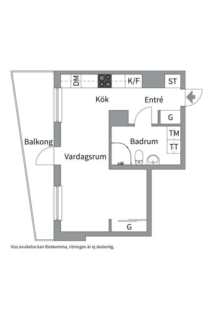 Planlösning från Stationsgatan 34, Till salu i Fålhagen, Uppsala
