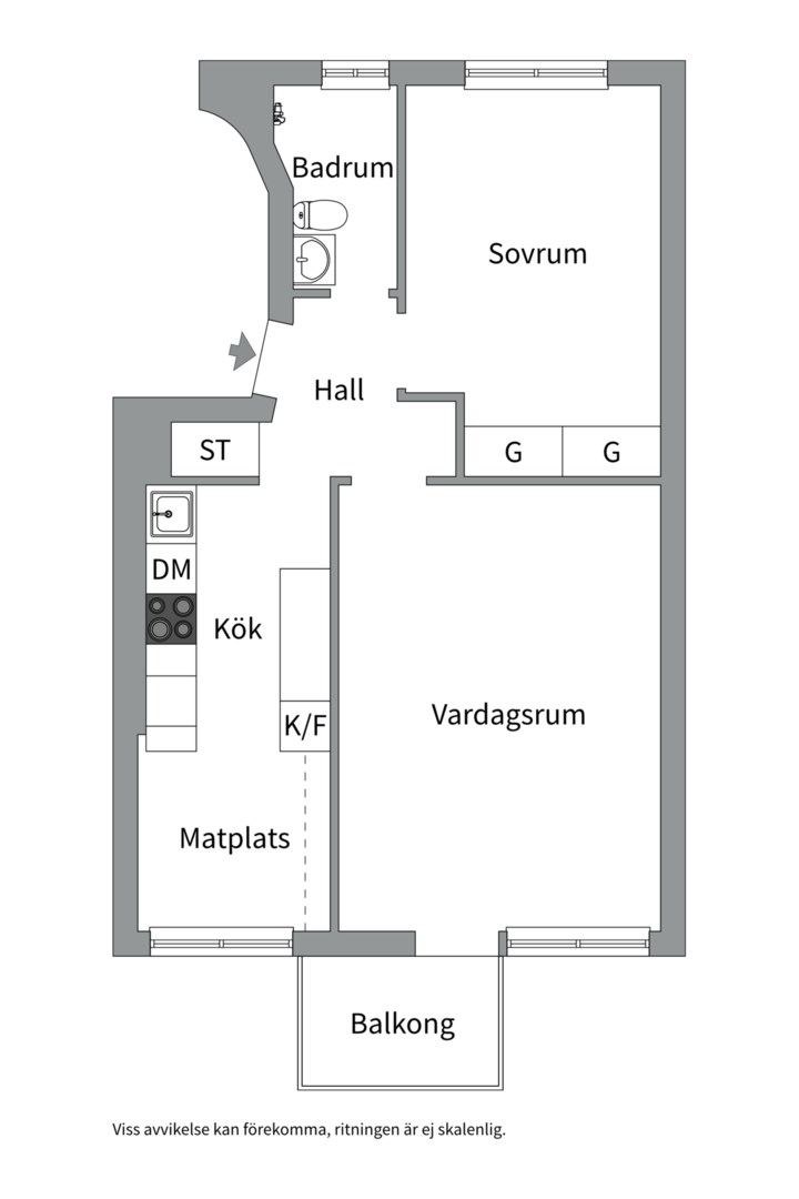 Planlösning från Fålhagsleden 1C, Såld i Fålhagen, Uppsala