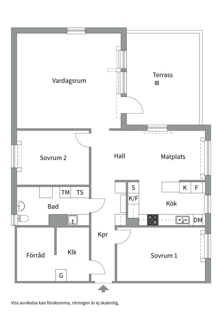 Planlösning från Altfiolsvägen 5, Såld i Gottsunda, Uppsala