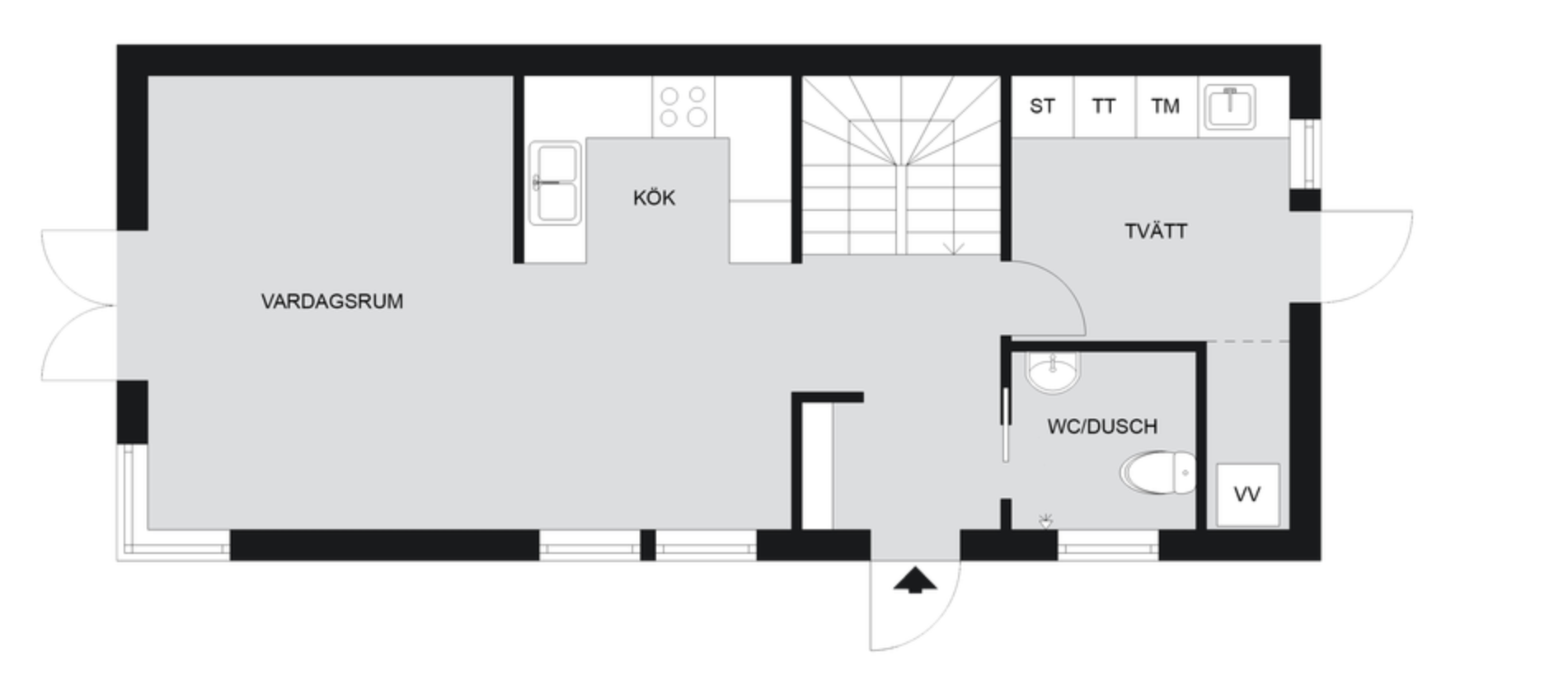 Planlösning från Åkervägen 19C, Till salu i Kummelnäs - Björnberget, Nacka