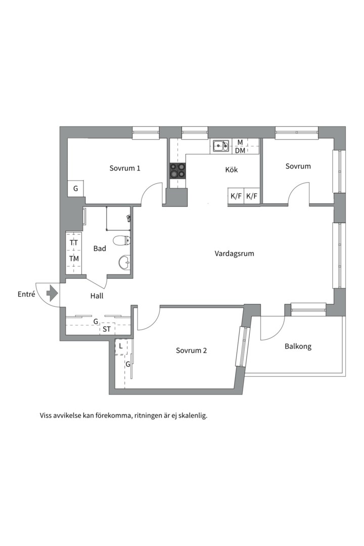 Planlösning från Kvarnholmsvägen 108, 5 tr, Såld i Kvarnholmen, Nacka