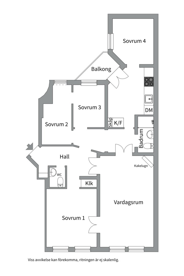 Planlösning från Scheelegatan 6, 2tr, Kommande i Kungsholmen, Stockholm