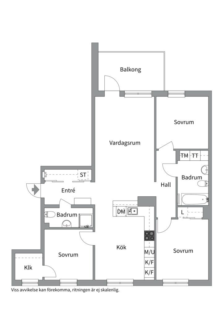 Planlösning från Plattgatan 4, Såld i Luthagen, Uppsala