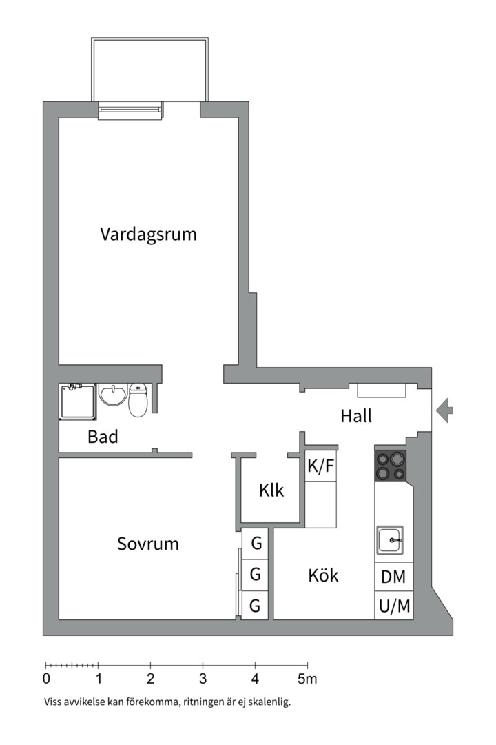 Planlösning från Tegnérgatan 36B, Såld i Luthagen, Uppsala