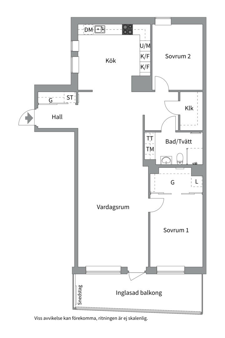 Planlösning från Sjöviksvägen 148, 13 tr, Kommande i Liljeholmen - Liljeholmskajen, Stockholm