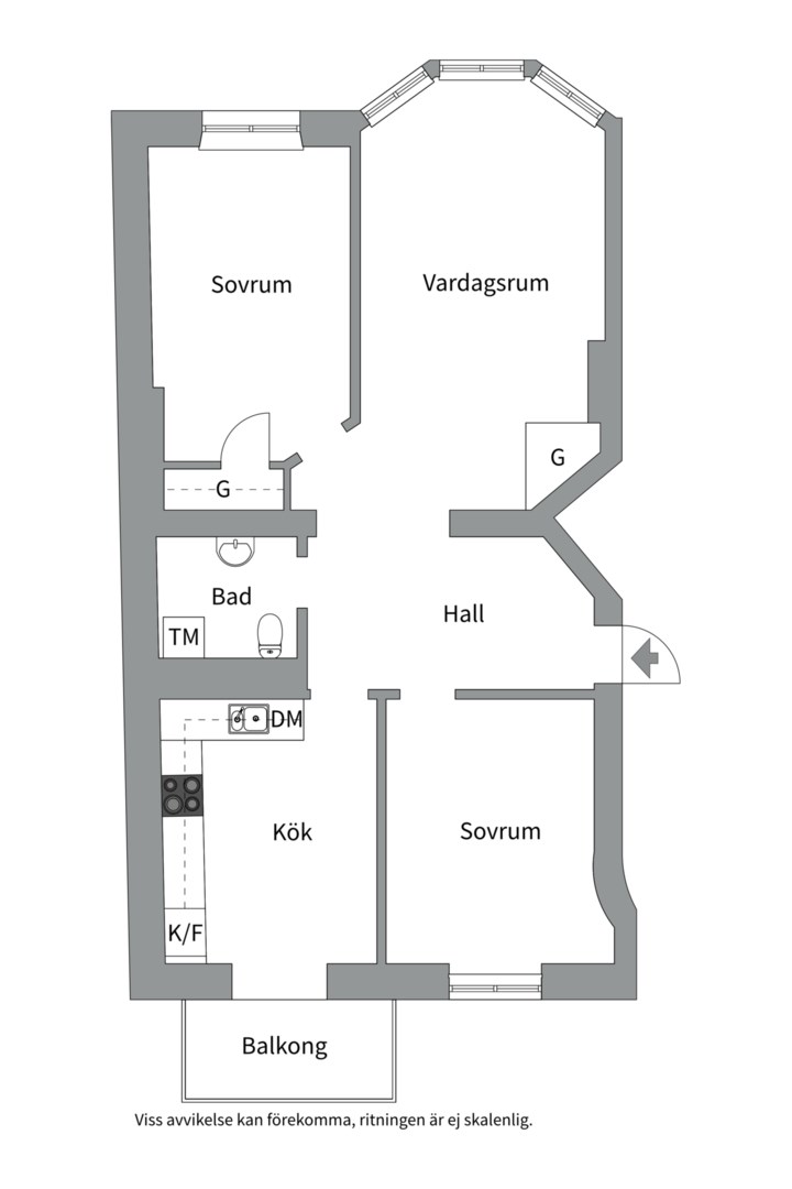 Planlösning från Kronobergsgatan 30, Såld i Kungsholmen, Stockholm
