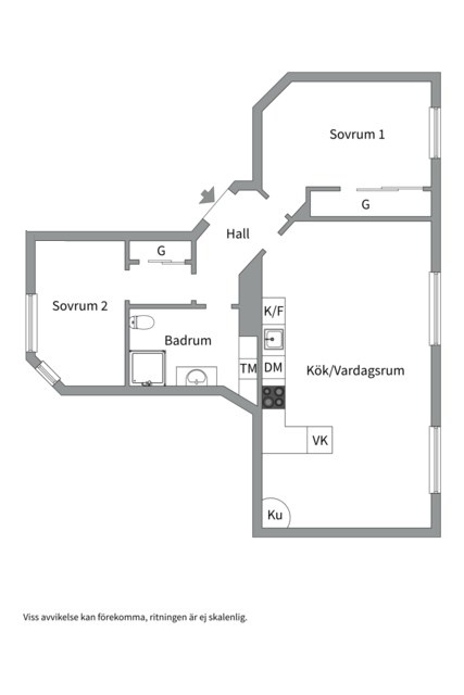 Planlösning från Kronobergsgatan 30, Såld i Kungsholmen, Stockholm