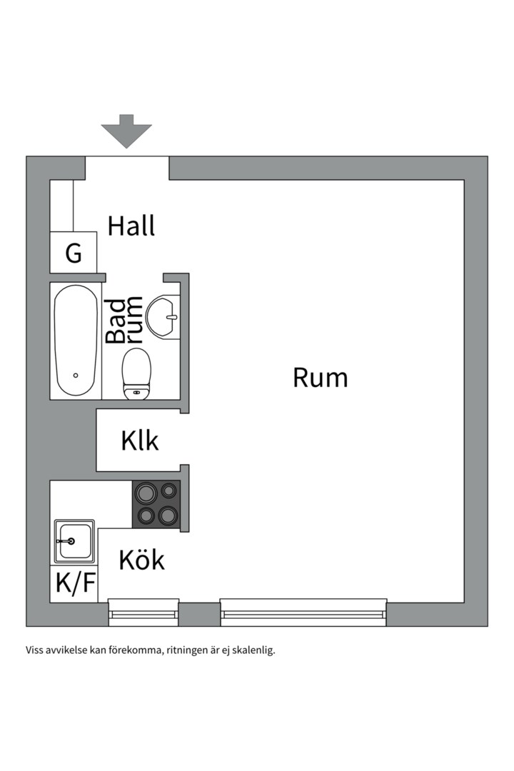 Planlösning från Svartbäcksgatan 103D, Till salu i Svartbäcken, Uppsala