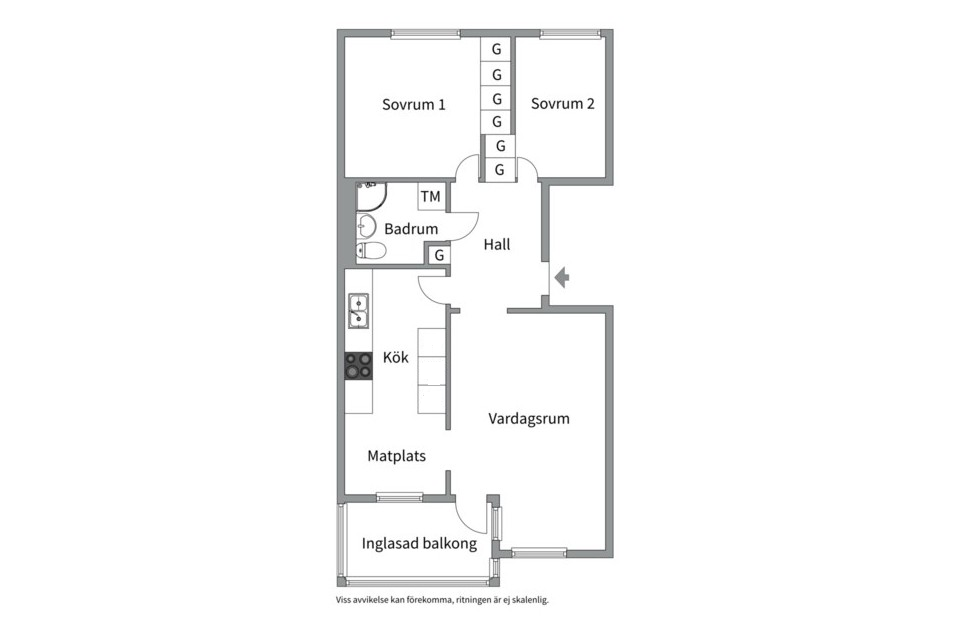Planlösning från Vetterslundsgatan 10, Såld i Vetterslund, Västerås