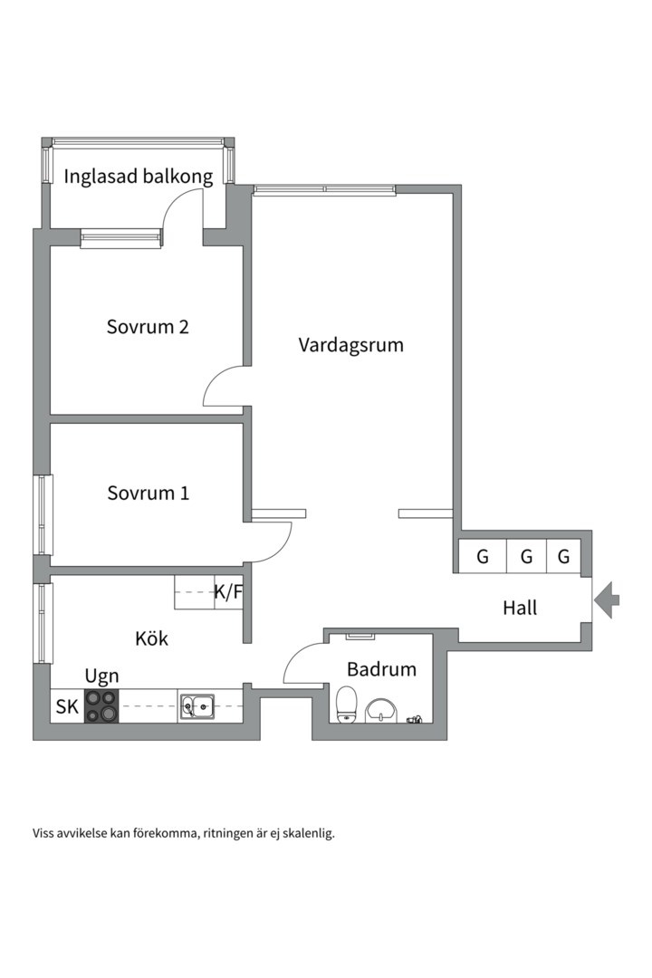 Planlösning från Atlasvägen 39, Såld i Sickla, Nacka