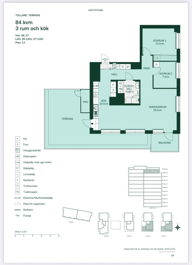 Planlösning från Tollareslingan 22, 10/10tr, Såld i Tollare, Nacka