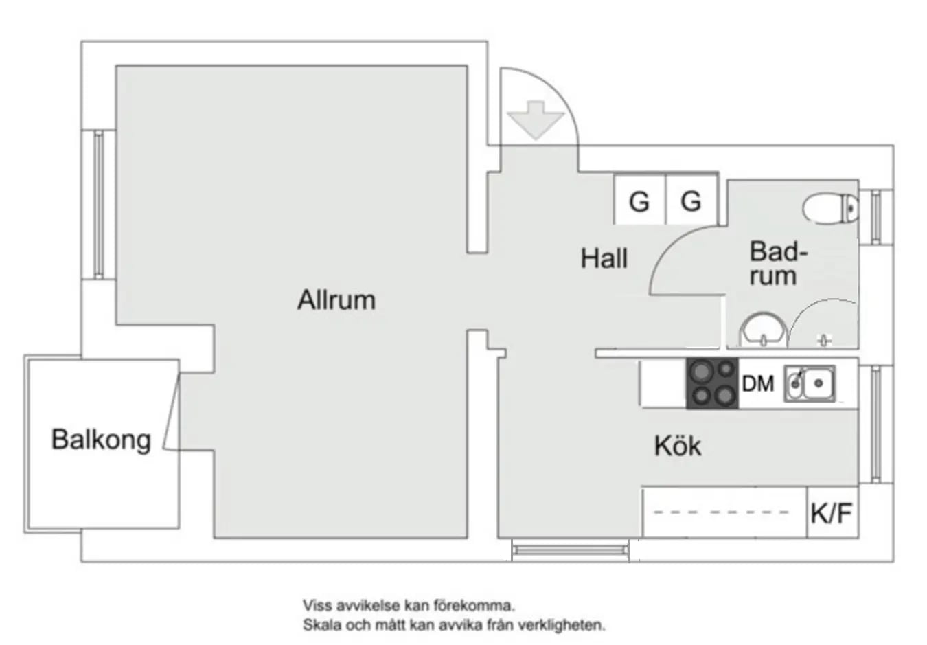 Planlösning från Ugglevägen 17F, Såld i Ektorp, Nacka