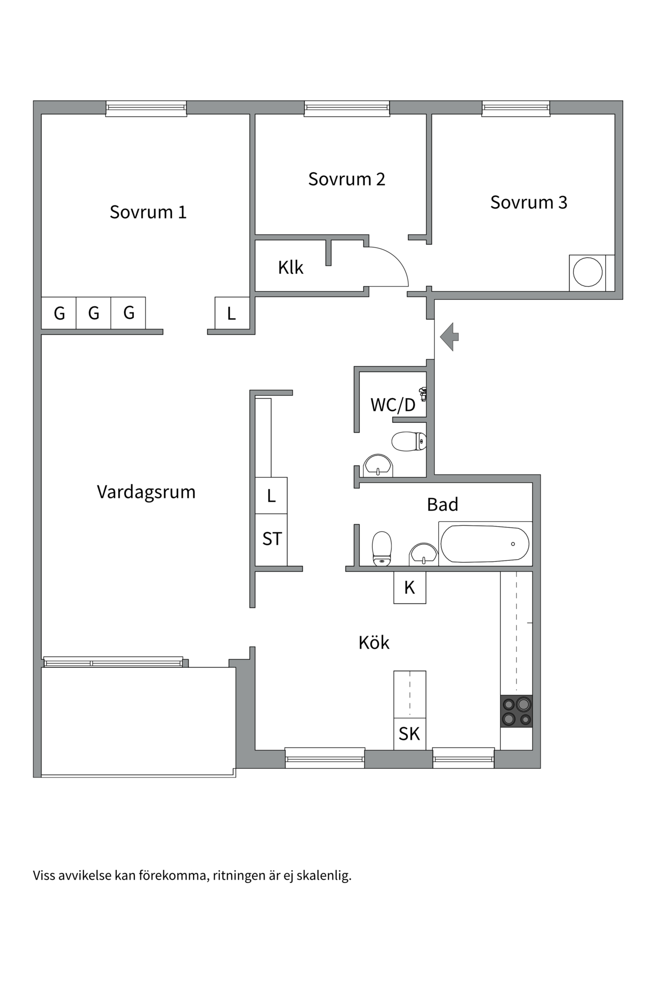 Bostadsbild från Stationsgatan 3 A, Såld i Gimo, Östhammar