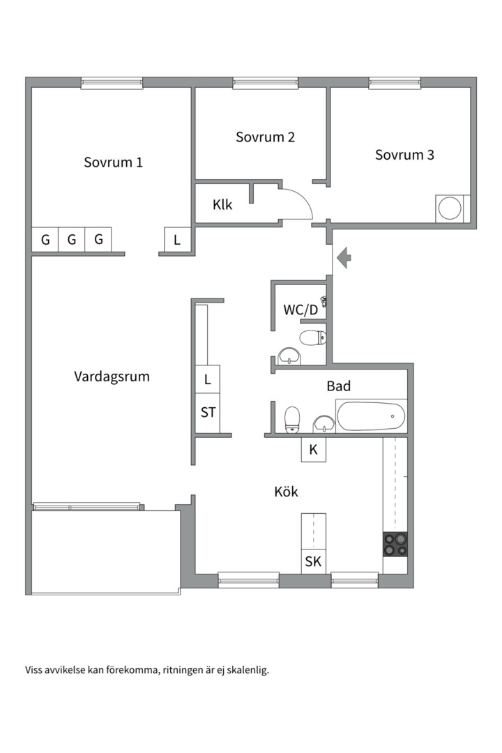 Bostadsbild från Stationsgatan 3 A, Till salu i Gimo, Östhammar