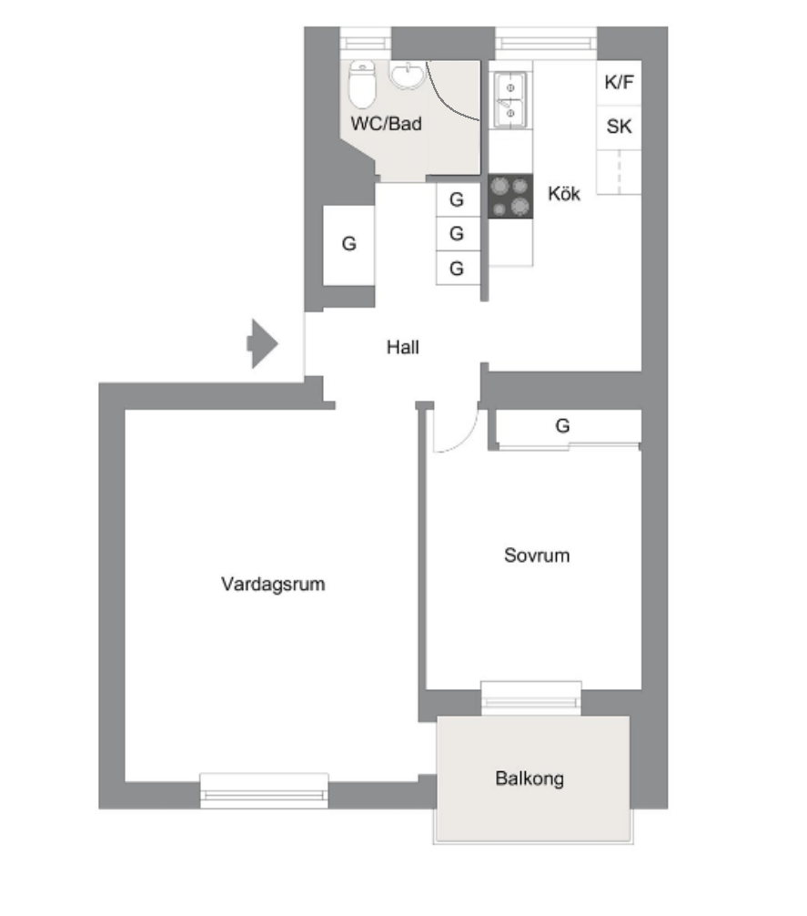 Planlösning från Ugglevägen 27A, Kommande i Saltängen, Nacka